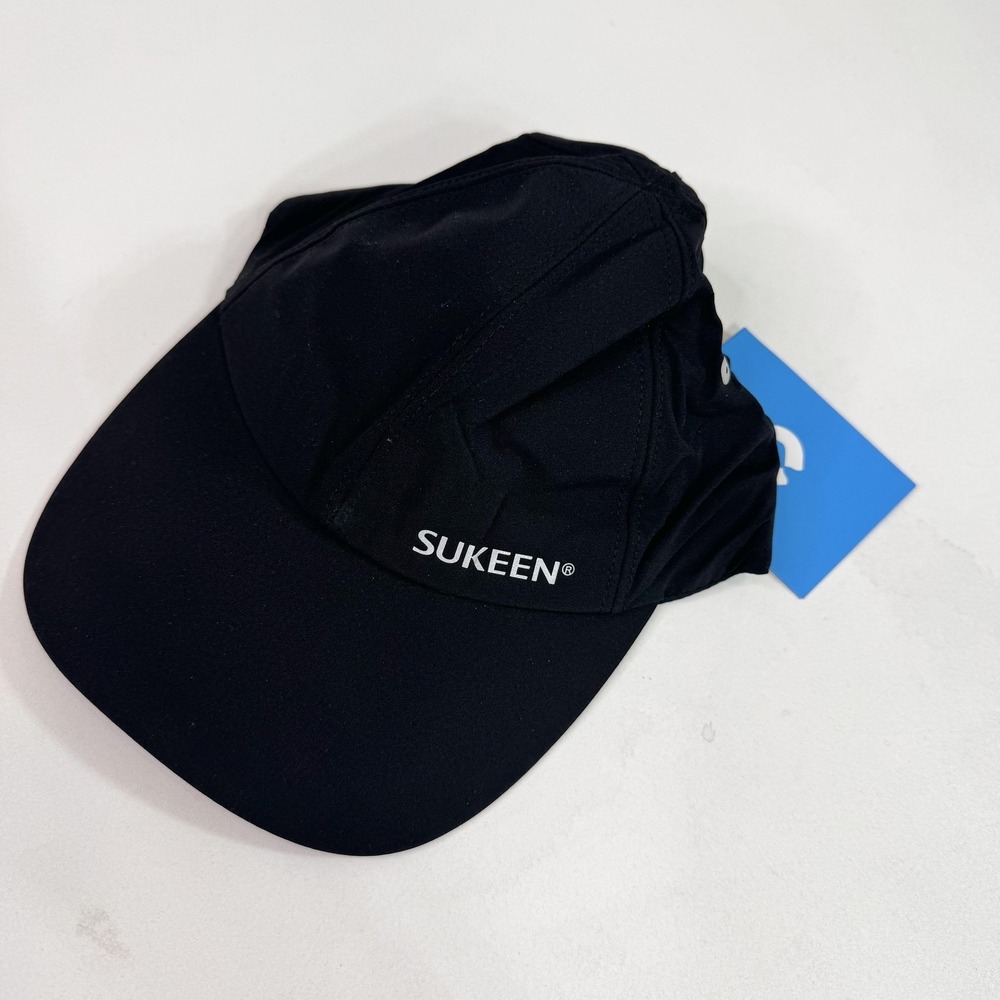 Sukeen Hat Strap Back Men Black Cooling UV Protection Outdoor Sports Quickdry